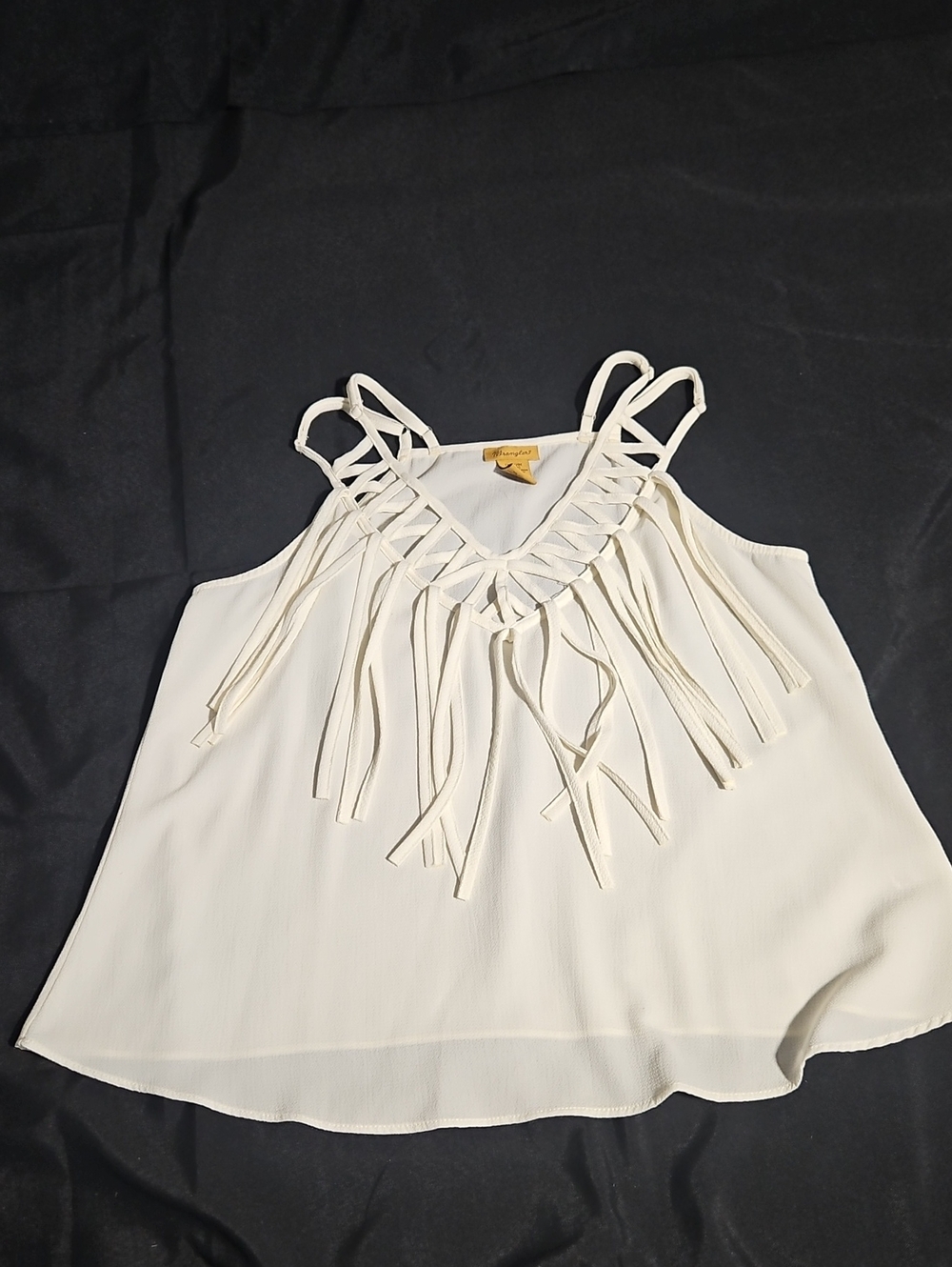 Wrangler Cream Fringe V-Neck Camisole